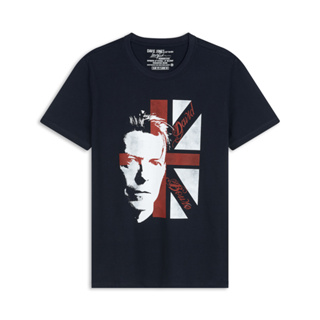 DAVIE JONES เสื้อยืดพิมพ์ลาย สีกรม Graphic Print T-Shirt in navy TB0312NV