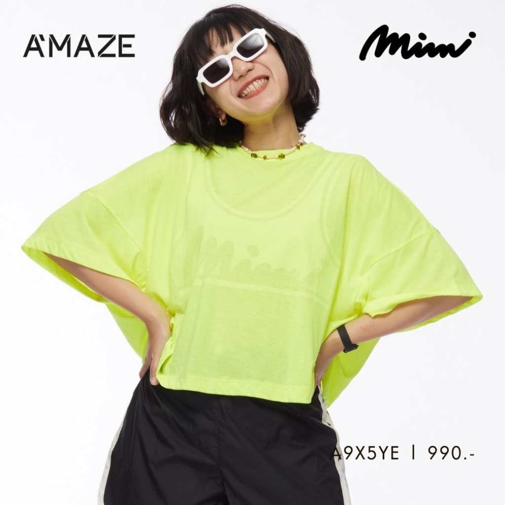 mimi-เสื้อครอป-แขนสั้น-สี-เหลือง-เขียว-a9x5ye