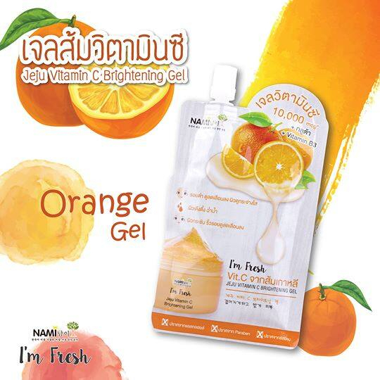 ภาพสินค้า(แบบกล่อง) Nami I'm Fresh Jeju Vitamin C Brightening Gel 30ml นามิ แอมเฟรช เจจู วิตามินซี ไบร์ทเทนนิ่ง เจลส้ม จากร้าน kaewbeautysurin บน Shopee ภาพที่ 4