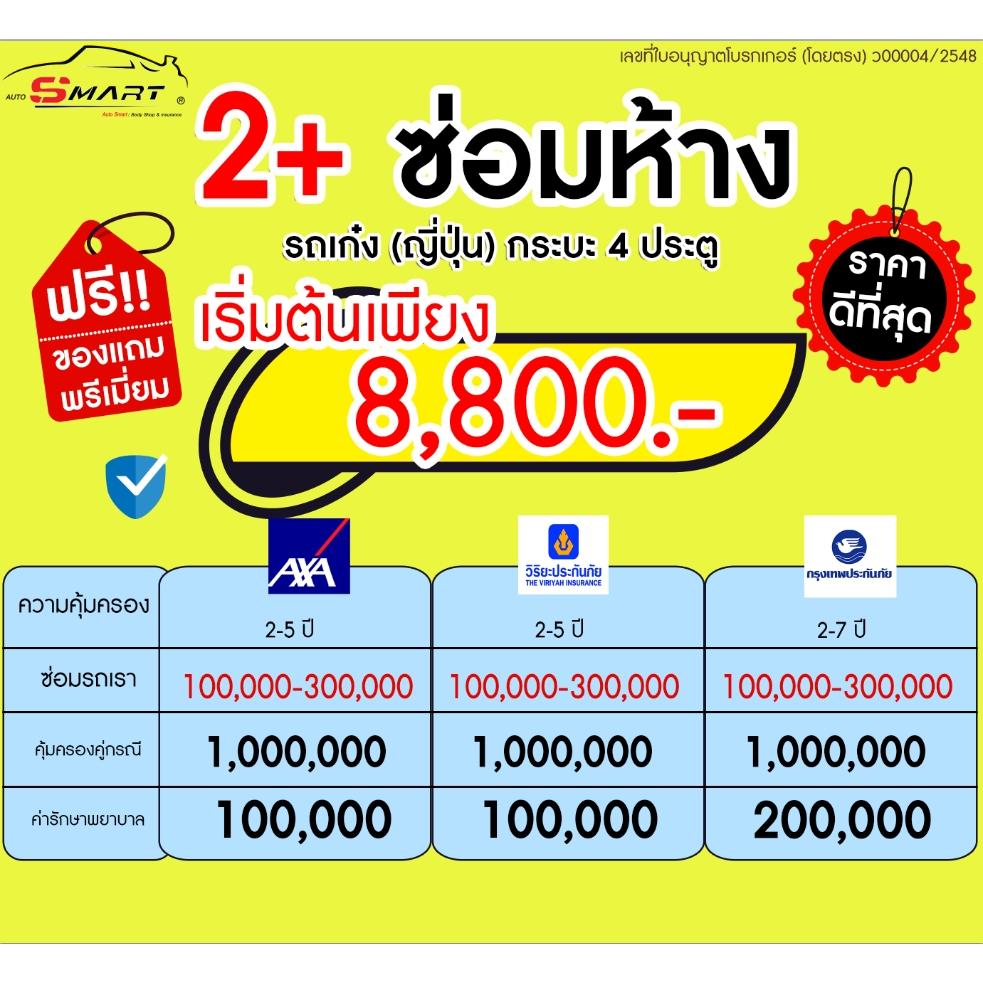 2-ซ่อมศูนย์-รถเก๋ง-ญี่ปุ่น-กระบะ4ประตู-เริ่ม-8-800-ราคาดี-ไม่มีบวกเพิ่ม-ประกันดี-เคลมง่าย-มีอู่ซ่อมเอง-ผ่อนได้