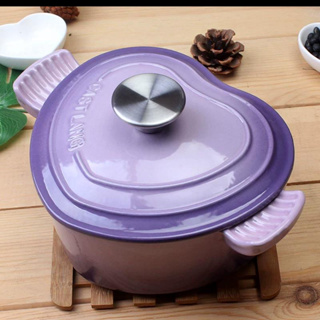Export 19cm Purple Love Pot Cast Iron Enamel Queen Heart shaped Pot Stew Pot