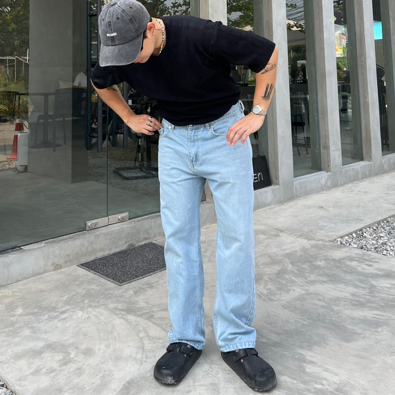 ภาพหน้าปกสินค้าLoosefit jeans กางเกงยีนส์ขากระบอก dumbdenim01 จากร้าน dumb.stores บน Shopee