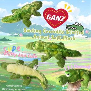 จระเข้ น้องชาละวันยิ้มแฉ่ง 1..2..3 Cheese!! ป้าย GANZ นุ่มนิ่ม ถ่วง Smiling Fluffy Croccodile Stuffed Animal Soft Plush