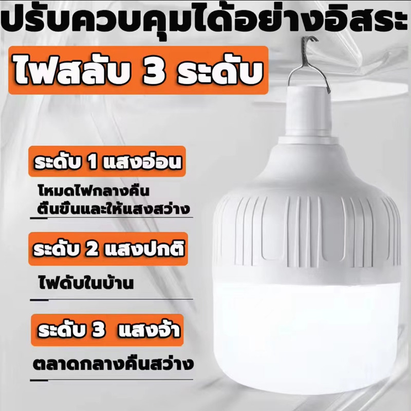 หลอดไฟพกพา-หลอดไฟตั้งแคมป์-led-50w-100w-150w-ไฟตั้งแคมป์-หลอดไฟฉุกเฉิน-หลอดไฟสำรอง-หลอดไฟไร้สาย