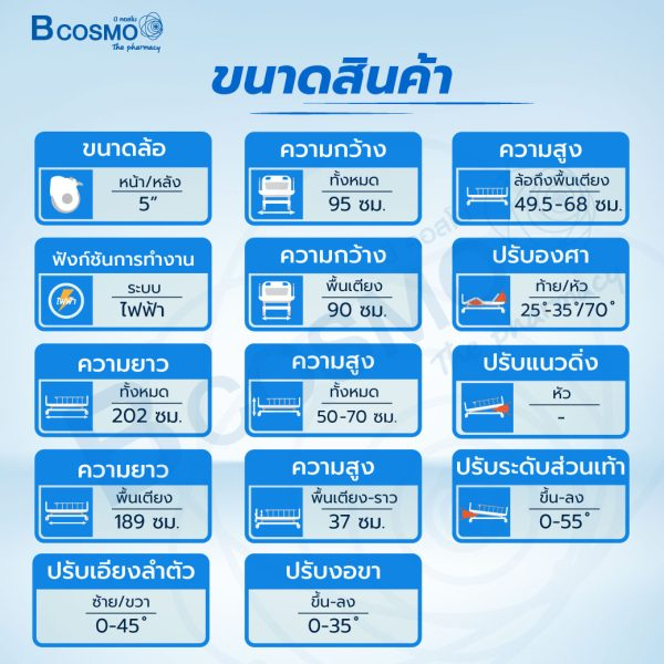 ประกันสินค้า-1-ปี-เตียงผู้ป่วยไฟฟ้า-5-ไก-6-ฟังก์ชัน-รุ่น-a01-04-ราวสไลด์-เตียงผู้ป่วย-ปรับสูงต่ำได้-พร้อมถาดวางอาหาร