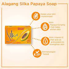 สบู่มะละกอ-ขนาด-65-135-กรัม-silka-whitening-herbal-papaya-soap-ของแท้จากประเทศฟิลิปปินส์