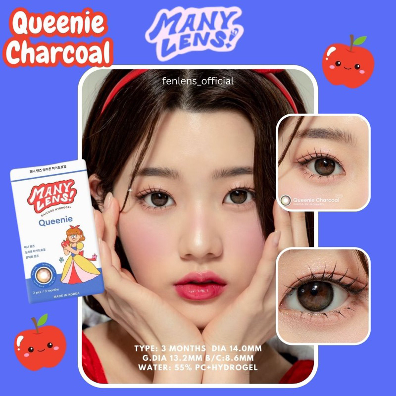 manylens-queenie-สี-charcoal-เลนส์ราย3เดือน