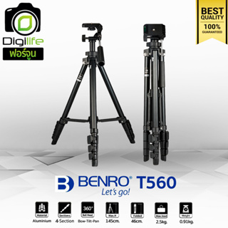 Benro Tripod T560 ขาตั้งกล้องน้ำหนักเบา เหมากับกล้อง DSLR , มิลเรอร์เลส, คอมแพ็ค , กล้องวิดีโอ