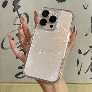 เคสโทรศัพท์มือถือซิลิโคน เคสใสกากเพชร สำหรับiPhone 13 pro max 11 12 14 15 pro max 7 plus XR XSMAX เคสใสกันกระแทก เคสใส