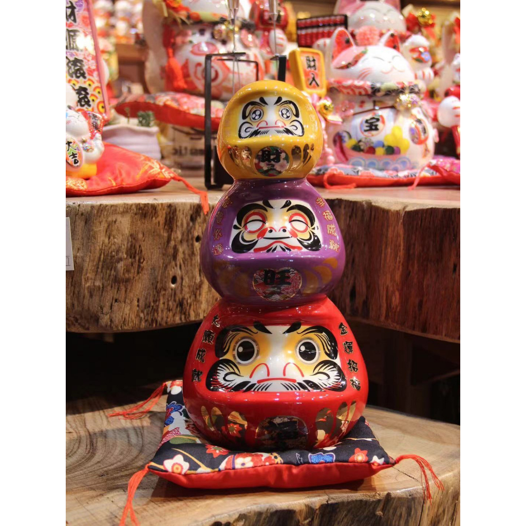 ดารุมะ-daruma-ญี่ปุ่น-ตุ๊กตามงคล-มั่งคั่งร่ำรวย-ขอพรให้สมหวัง-สูง-3-ชั้น-ขนาด-14-14-28-cm