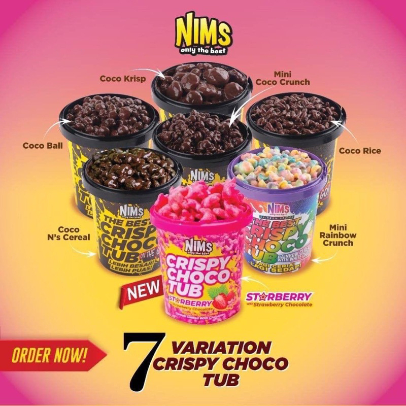  NIM CRISPY CHOCO TUB Snacks, Coco ball coated chocolates 250  g. x 1 piece. : Everything Else