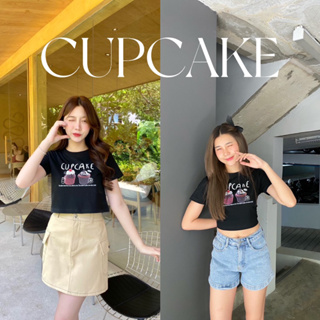 CUPCAKE เสื้อครอปพอดีตัว ผ้าcotton100% พร้อมส่ง!!