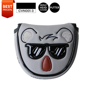 [11GOLF] Golf Putter Head Cover ลายหมีใส่แว่น (1Pcs.) For Mallet Putter รหัสสินค้า CVN001