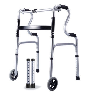 อุปกรณ์ช่วยเดินสำหรับผู้สูงอายุ-อุปกรณ์ช่วยเดินสำหรับผู้สูงอายุสี่ขาแบบพับได้-ไม้เท้าสำหรับผู้สูงอายุ-ปรับความสูงได้