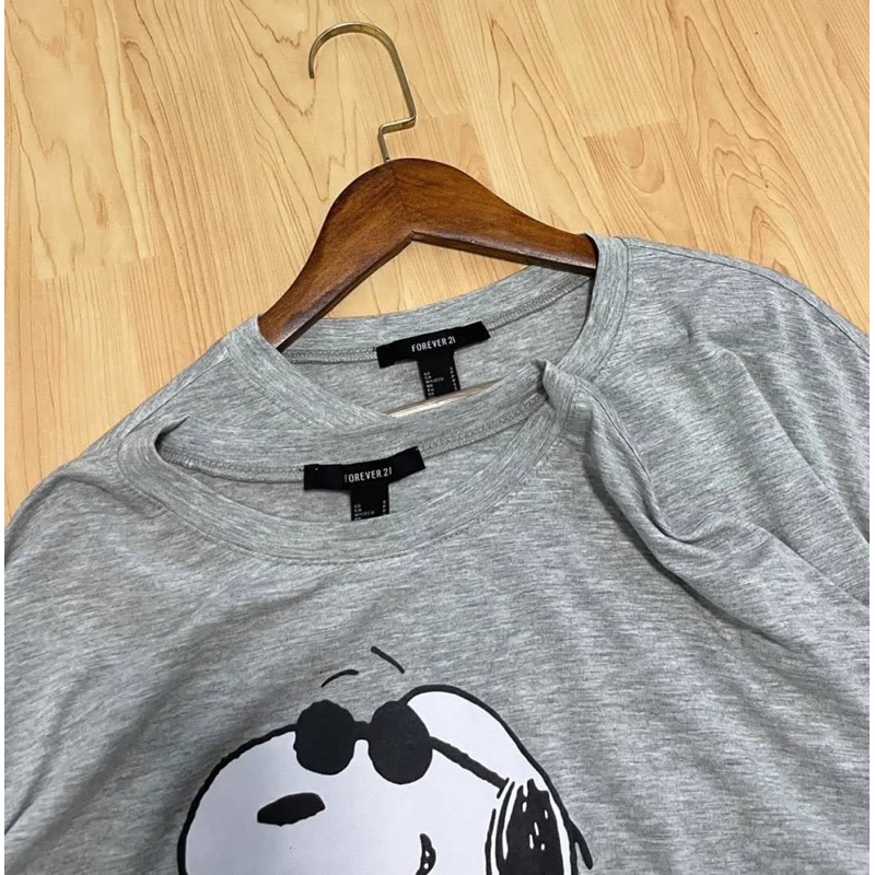 forever21-เสื้อยืดสีเทา-ปริ๊นลาย-snoopy