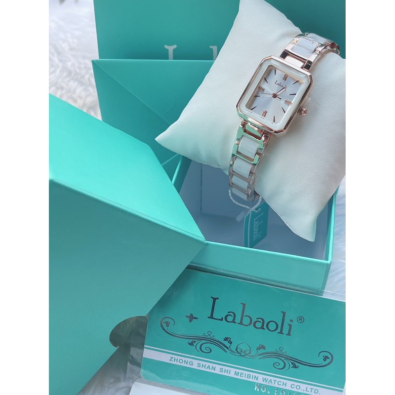นาฬิกาlabaoli หน้าเหลี่ยม สายเซรามิก ดูเวลาด้วยเข็ม เหมาะสำหรับผู้หญิง ...
