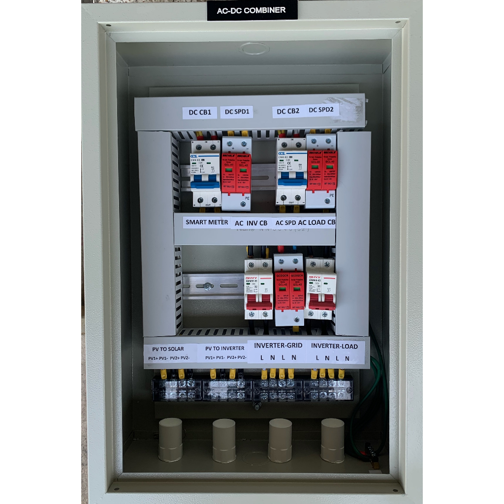 ตู้ AC-DC Combiner ชุด HYBRID ON/OFF GRID 3-10 kW Single Phase | Shopee ...
