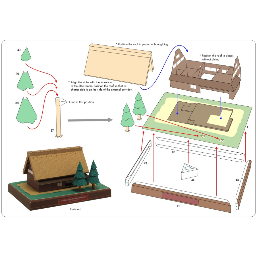 โมเดลกระดาษ-3d-บ้านพักกัสโชซูคุริ-ประเทศ-ญี่ปุ่น-กระดาษโฟโต้เนื้อด้าน-กันละอองน้ำ-ขนาด-a4-220g