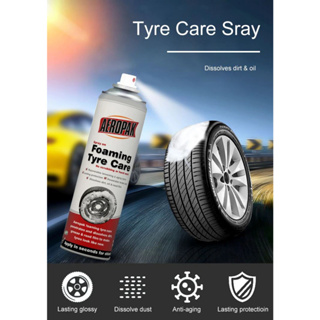 [สินค้าพร้อมส่ง] AEROPAK Foaming Tyre Care สเปรย์โฟม ทำความสะอาดยางรถ ไม่ต้องขัด สเปรย์เคลือบเงายาง ขนาด 500ml.