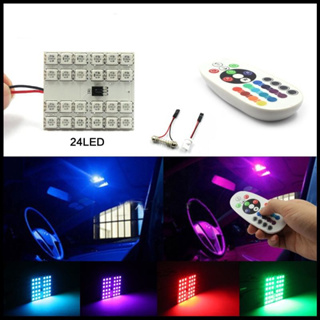 ไฟเก๋ง LED ไฟเพดานรถยนต์ RGB เปลี่ยนสีได้ 16สี พร้อมรีโมท เลือกได้ 6-12-24-36ชิป 2ชิ้น