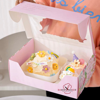 เซ็ทกล่องปาร์ตี้เค้ก + คัพเค้ก sweet 5ใบ กล่องเกาหลี กล่องน่ารัก กล่องของขวัญ กล่องเค้ก