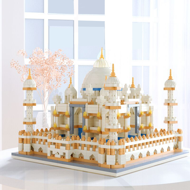 ของเล่นเลโก้-ตัวต่อปราสาทสุดหรู-สีขาวทอง-bwj065-ต่อเป็นปราสาททัชมาฮาล-สามารถตกแต่งในบ้านได้
