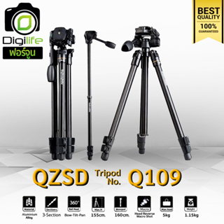 QZSD Tripod รุ่น Q109 - ขาตั้งกล้อง ทำ Monopod, กลับหัวถ่าย Macro, น้ำหนักเบา, ถ่ายรูป, กล้องวิดีโอ