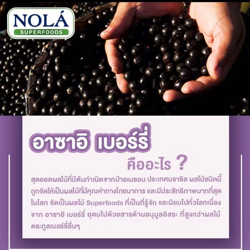 nola-acai-berry-60-vegan-capsules-อาซาอิ-เบอร์รี่-ฟรีซดราย-อาหารเสริมสำหรับผิว-โนล่า-ซุปเปอร์ฟู้ด-แคปซูล
