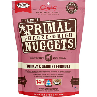 อาหารสุนัข Primal Freeze-Dried Nuggets สูตร Turkey &amp; Sardine ขนาด 397 g