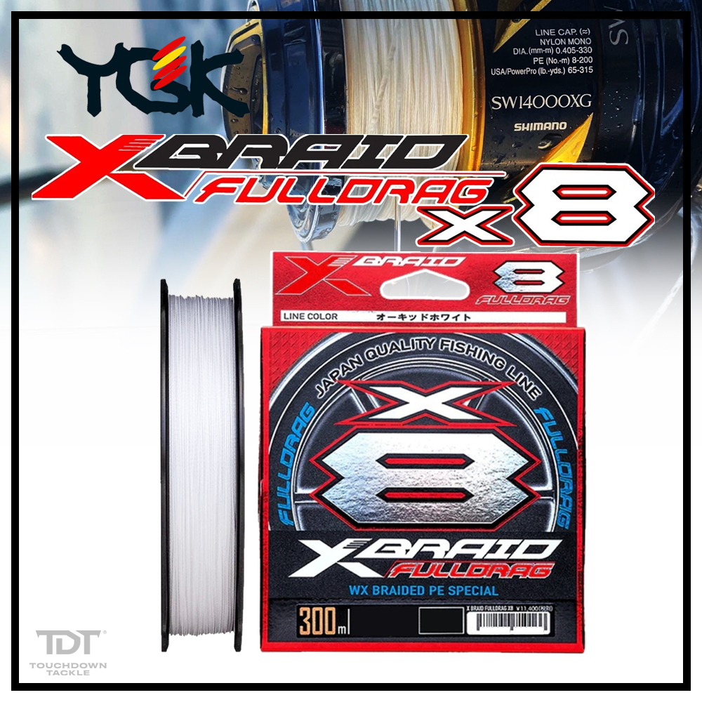 YGK YOZ-AMI XBRAID FULLDRAG X8 – #2.5 50lb 300m Braided Fishing Line