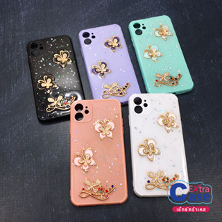 พร้อมส่ง!! เคสซัมซุง A03 A12 A13 A14 A22(5G) S23 เคสขอบนิ่มกันเลนส์กล้อง ด้านหลังเจลกากเพชรพิมพ์ติดอะไหล่โลหะรูปผีเสื้อ