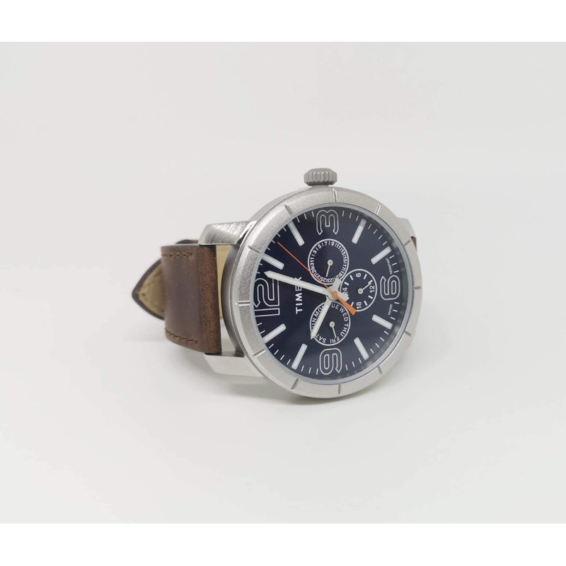 timex-mens-tw2u15300-mod-44-multifunction-brown-blue-leather-strap-watch