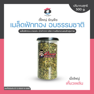 TEEYAI ตี๋ใหญ่ เมล็ดฟักทอง อบธรรมชาติ  เมล็ดฟักทองอบ pumpkin seed ถั่ว ธัญพืช ขนมทานเล่น 500 กรัม