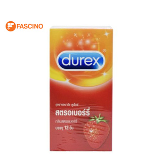 Durex Strawberry ดูเร็กซ์ ถุงยางอนามัยกลิ่นสตรอเบอร์รี่ จำนวน 12 ชิ้น