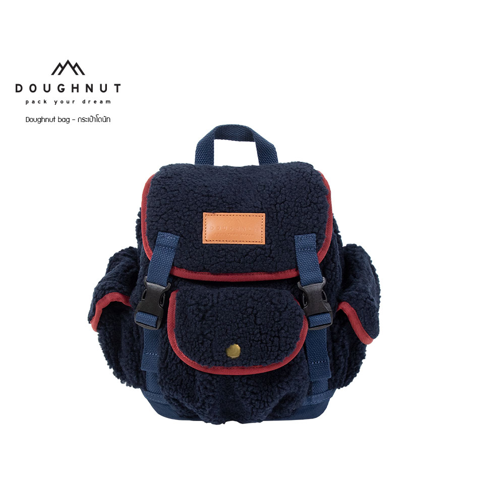 doughnut-bag-lighthouse-fluffy-series-navy-x-wine-กระเป๋าสะพายหลัง-รหัสสินค้า-09774