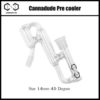 Cannadude Pre cooler 14mm - 45 / 90 Degree ที่กรอง บ้องแก้ว แจกันแก้ว Perculator ash catcher CA008