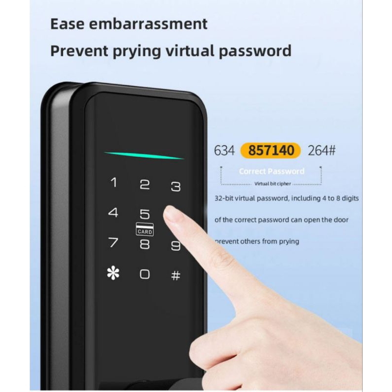 ประตูดิจิตอล-digital-door-lock-กลอนประตูดิจิตอล-app-tuya-สมาร์ทล็อค-smart-lock-รุ่น-x12