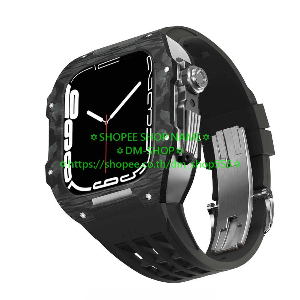 dm-shop-4-5-6-7-8-9-se-iwatch-44mm-45mm-case-strap-carbon-titanium-free-watch-box-สมาร์ทโฟน-คุณภาพดี-สายตกแต่งนาฬิกา