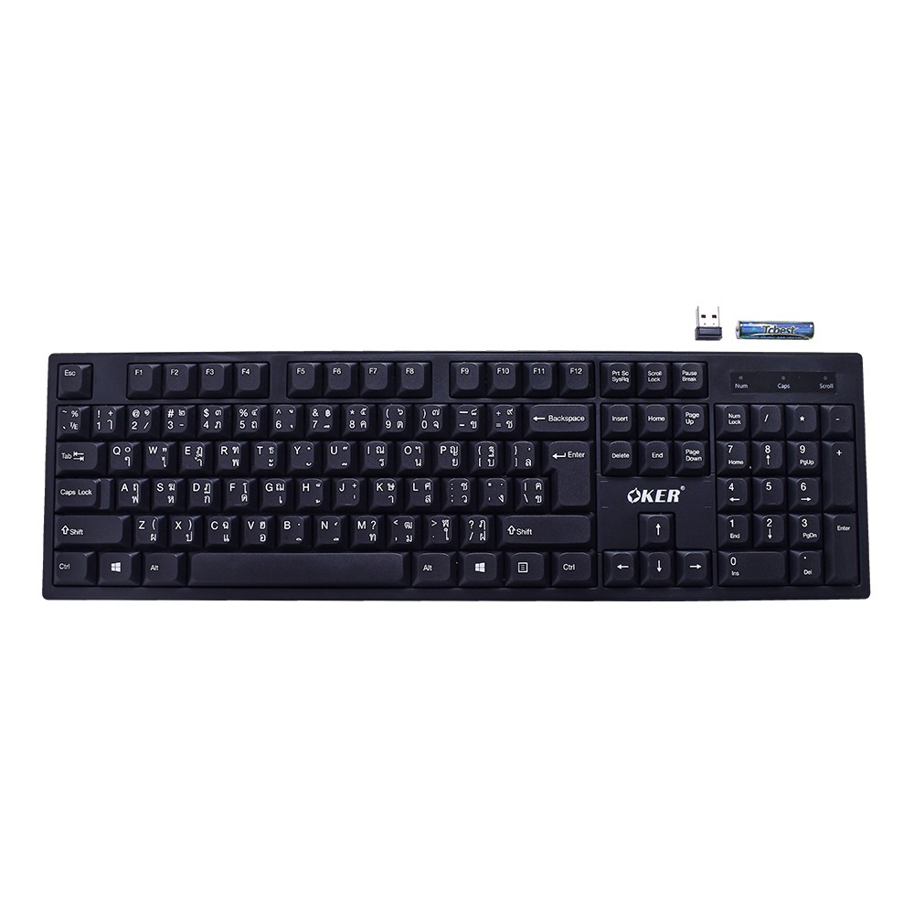 แท้100-oker-k-290-keyboard-wireless-convenience-compact-design-คีย์บอร์ดไร้สาย-104-คีย์-ดีไซน์เรียบง่าย-cc-290