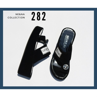 ภาพขนาดย่อของภาพหน้าปกสินค้ารองเท้าเเฟชั่นผู้หญิงเเบบเเตะสวมส้นตัน No. 282 NE&NA Collection Shoes จากร้าน nena_official_store บน Shopee
