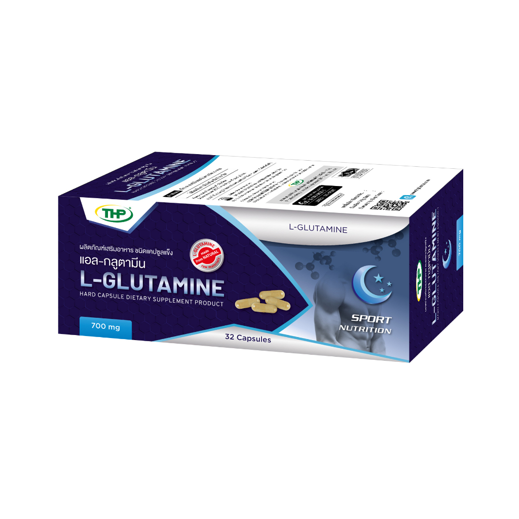 thp-l-glutamine-แอล-กลูตามีน-ช่วยการนอนหลับ-สร้างกล้ามเนื้อ-ลดความเครียด-ขนาด-32-แคปซูล