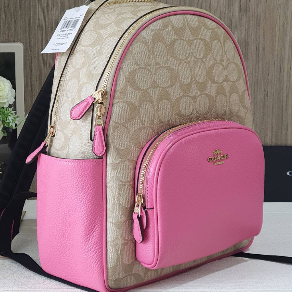 แท้-พร้อมส่ง-เป้กลาง-coach-5671-court-backpack-in-signature-canva