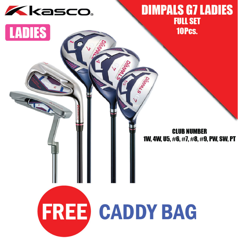 11golf-ชุดไม้กอล์ฟ-ถุงกอล์ฟ-head-cover-สำหรับผู้หญิง-จาก-kasco-รุ่น-dimpals-g7-full-set-ladies-รหัส-4959174732810