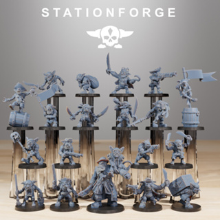 Grimdark scifi miniatures Gobs Pirates - High quality and detailed 3d print - StationForge