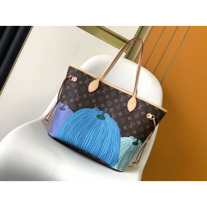 กระเป๋าแบรนด์เนมกระเป๋าสะพายข้าง-louis-vuitton-neverfull-สีสวยมาก-ใหม่สุด