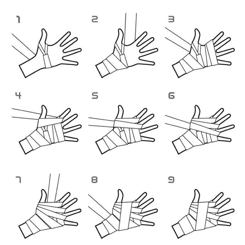 ราคาต่อคู่-ผ้าพันมือชกมวย-ผ้าพันมือนักมวย-ผ้าพันมือยาว-2-5m-5m-อุปกรณ์มวยไทย-ผ้าพันมือ