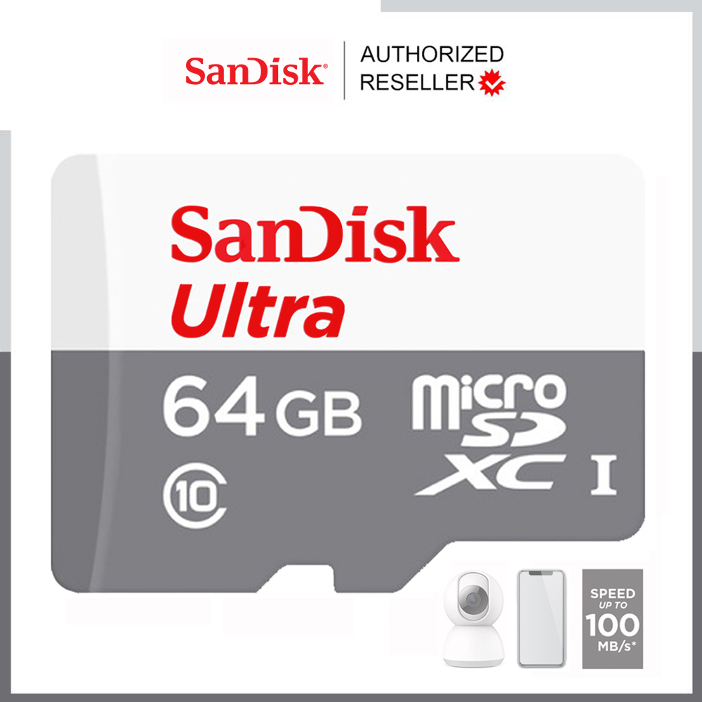 ภาพหน้าปกสินค้าSanDisk Ultra Micro SDCard Speed 100mbs 32GB 64G 128GB Class10 (SDSQUNR) ประกัน 7 ปี โทรศัพท์ กล้องวงจรปิดไร้สาย กล้อง IP Camera TF Card จากร้าน sjcam_officialstore บน Shopee