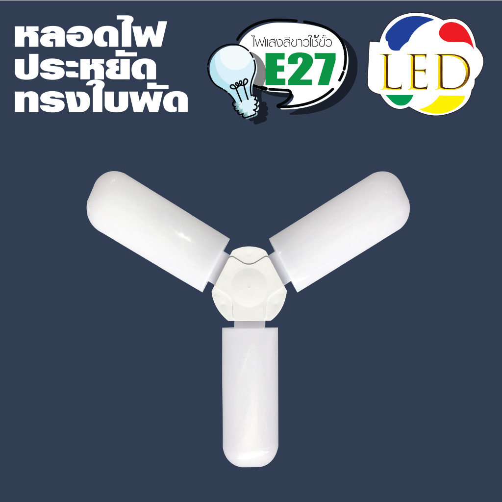 หลอดไฟ-led-รุ่น-ทรงใบพัด-พับได้-fan-blade-led-bulb-ขั้วเกลียว-e27-กินไฟน้อยสว่างมาก-เฉพาะหลอดไฟ