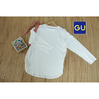GU x cotton x L แขนยาว ขาวสะอาด อก 42 ยาว 29  Code : 536(5)