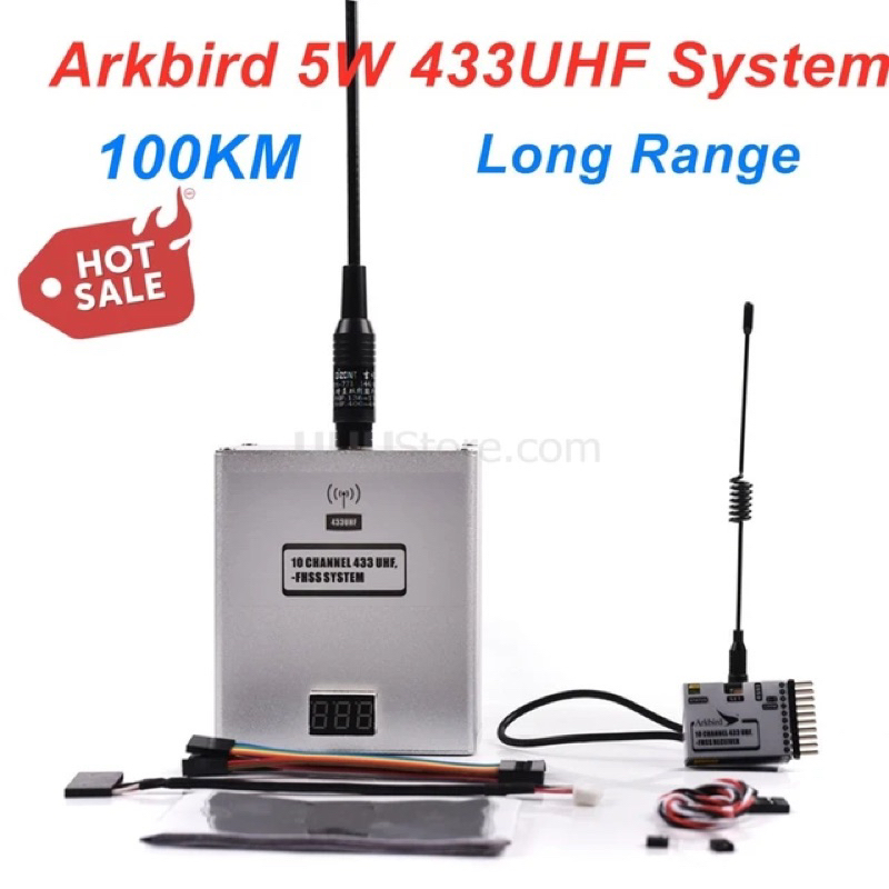 ครบเซ็ต 100KM Arkbird 5W 433MHz 10 Channel FHSS ระบบ UHF โมดูลสำหรับ ...